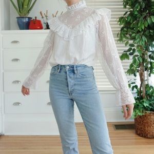 Vintage Victorian style lace long sleeve top